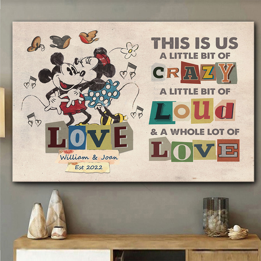Personalized Disney Couple Canvas Print Custom Name Gift Canvas and Poster GradoCreations
