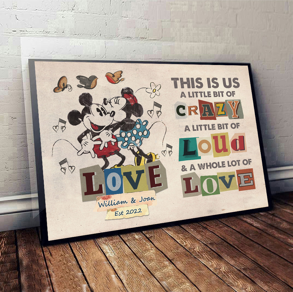 Personalized Disney Couple Canvas Print Custom Name Gift Canvas and Poster GradoCreations