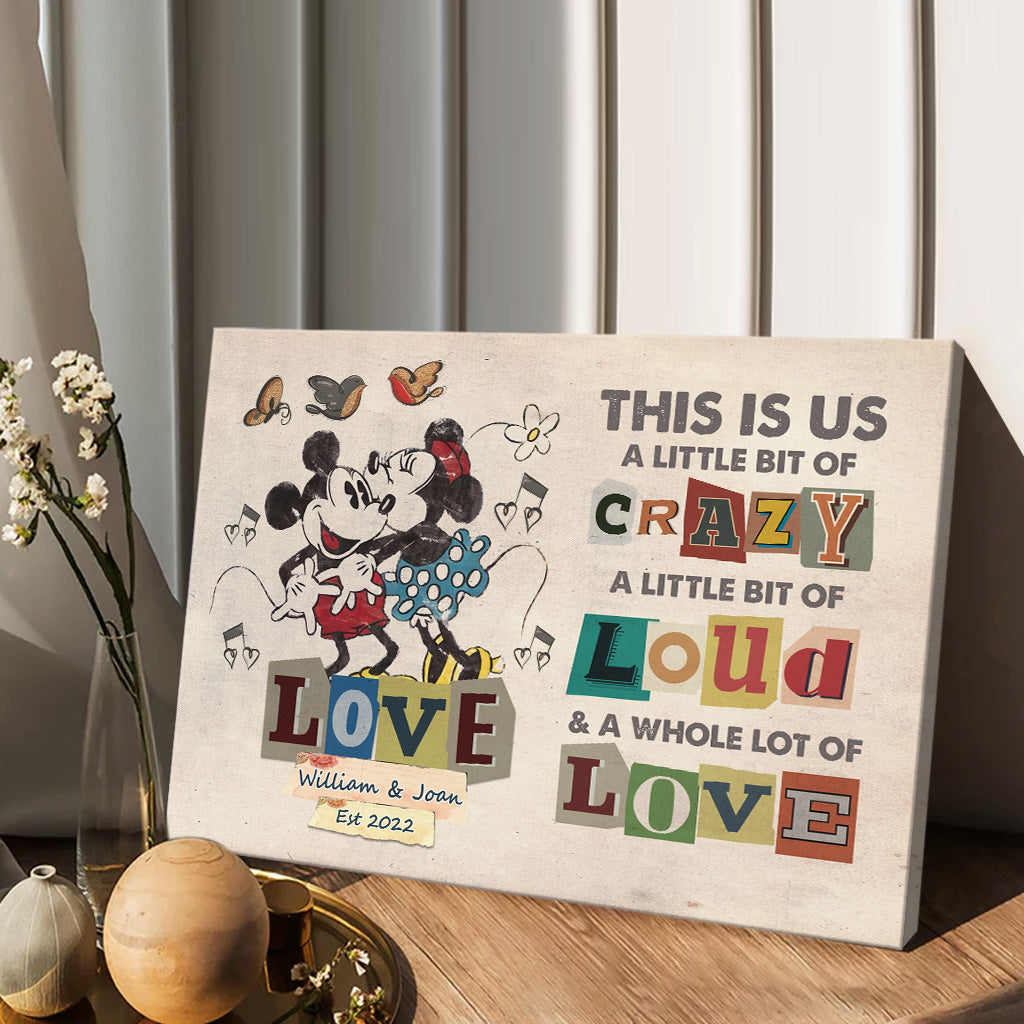 Personalized Disney Couple Canvas Print Custom Name Gift Canvas and Poster GradoCreations