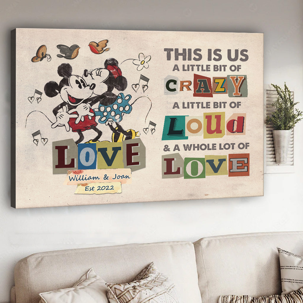 Personalized Disney Couple Canvas Print Custom Name Gift Canvas and Poster GradoCreations