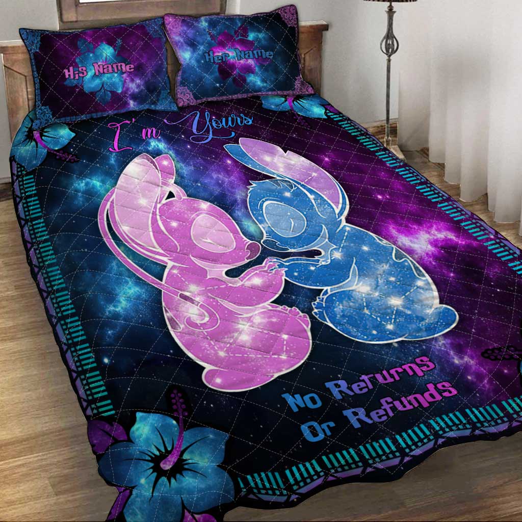 Personalized Galaxy Ohana Quilt Set Custom Names Gift for Couples Quilt Set GradoCreations