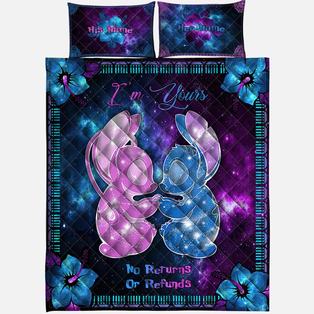 Personalized Galaxy Ohana Quilt Set Custom Names Gift for Couples Quilt Set GradoCreations