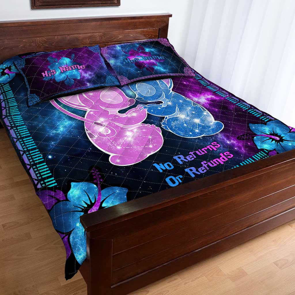 Personalized Galaxy Ohana Quilt Set Custom Names Gift for Couples Quilt Set GradoCreations