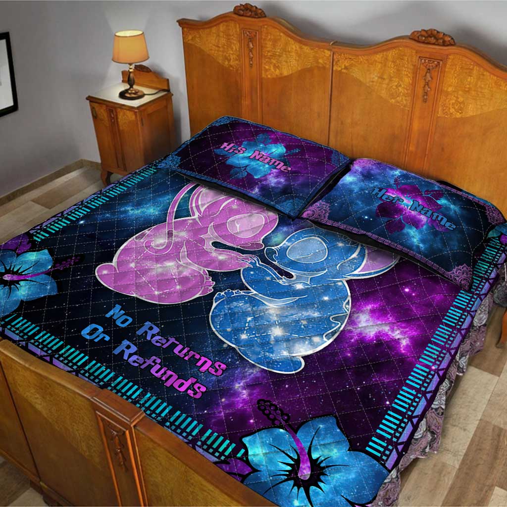 Personalized Galaxy Ohana Quilt Set Custom Names Gift for Couples Quilt Set GradoCreations