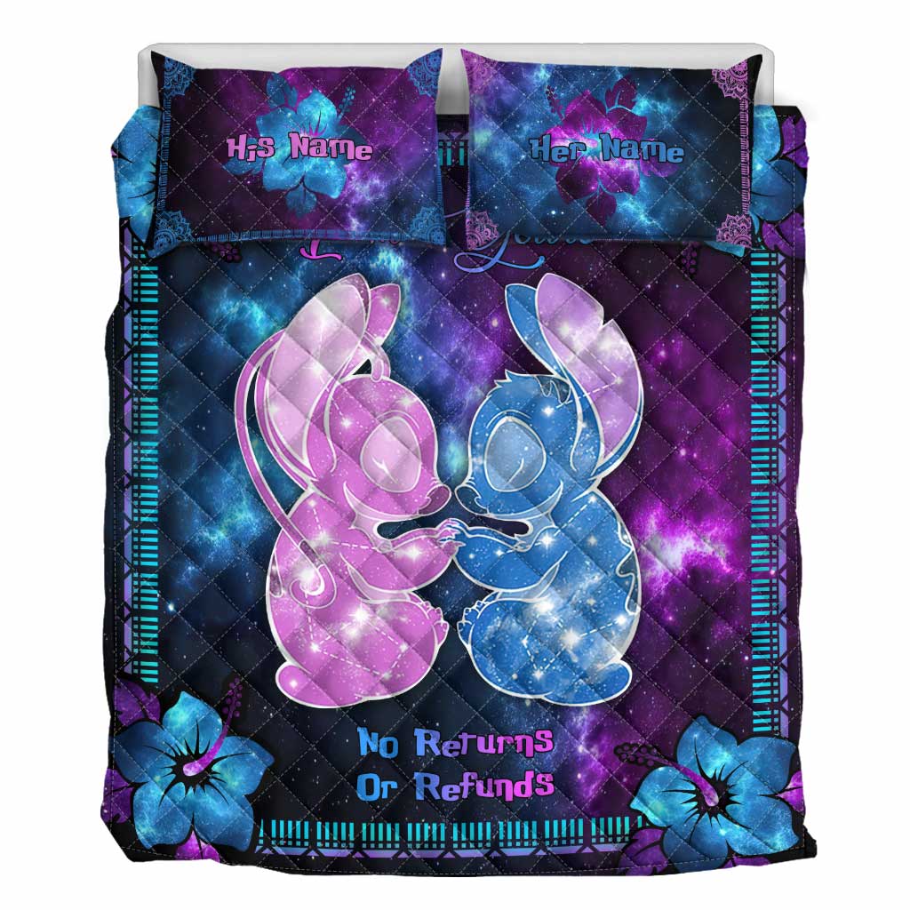 Personalized Galaxy Ohana Quilt Set Custom Names Gift for Couples Quilt Set GradoCreations
