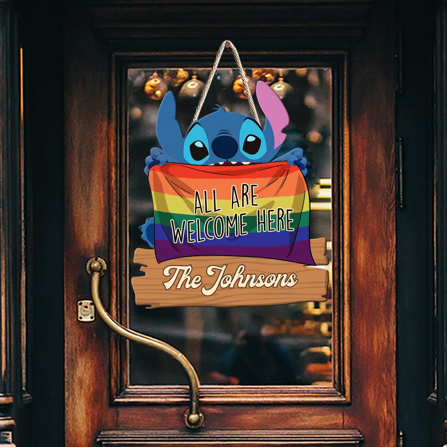 Personalized LGBT Support Wood Sign Custom Name Gift Wood Sign GradoCreations