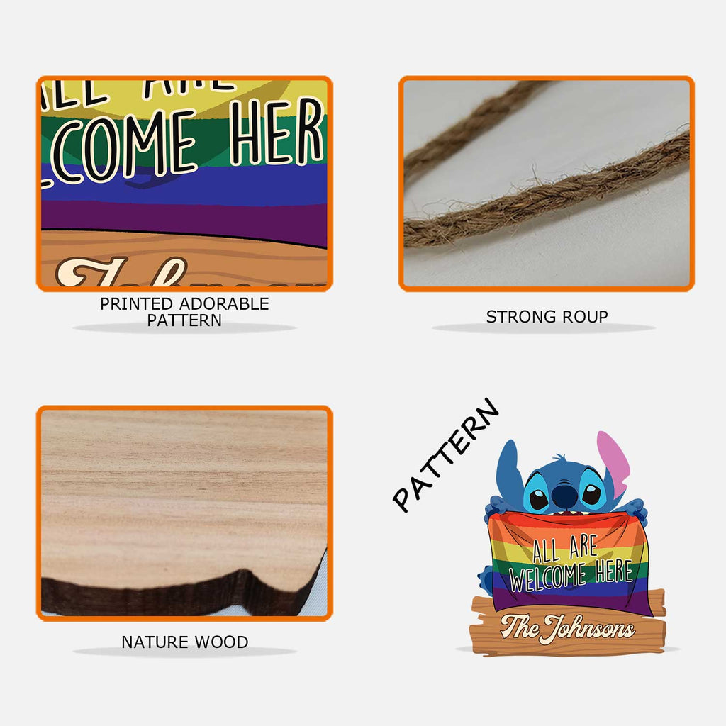 Personalized LGBT Support Wood Sign Custom Name Gift Wood Sign GradoCreations