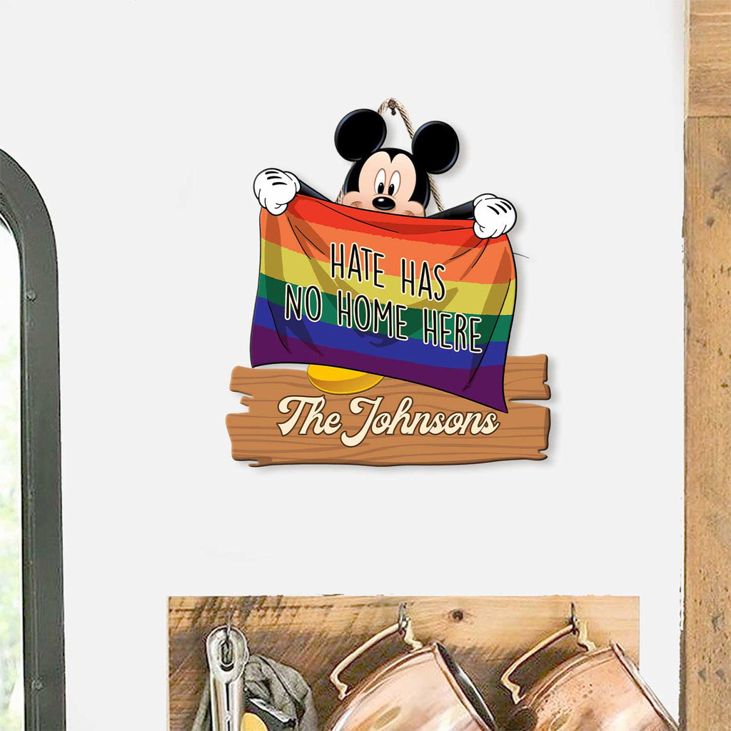 Personalized LGBT Support Wood Sign Custom Family Name Gift Wood Sign GradoCreations