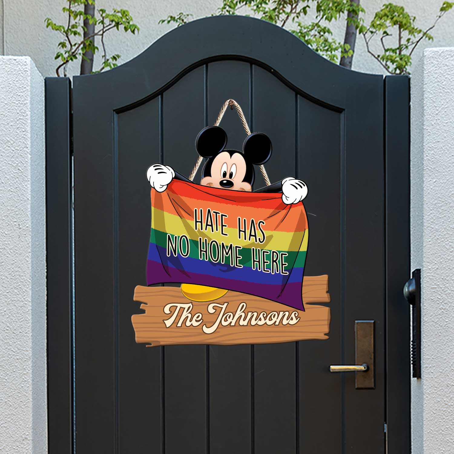 Personalized LGBT Support Wood Sign Custom Family Name Gift Wood Sign GradoCreations
