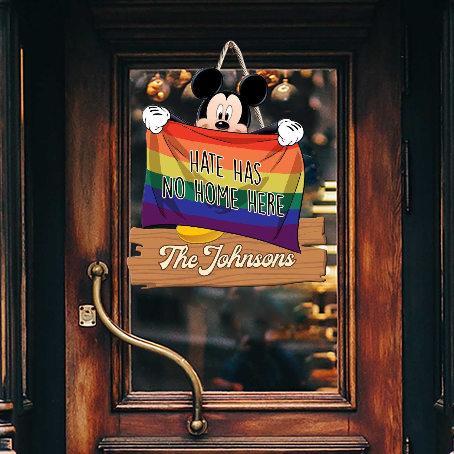 Personalized LGBT Support Wood Sign Custom Family Name Gift Wood Sign GradoCreations