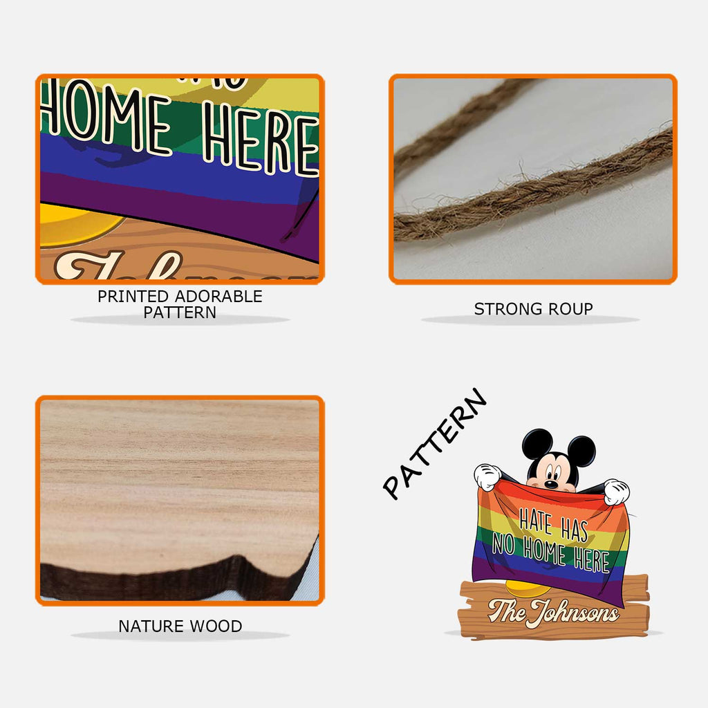 Personalized LGBT Support Wood Sign Custom Family Name Gift Wood Sign GradoCreations