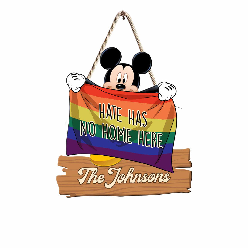 Personalized LGBT Support Wood Sign Custom Family Name Gift Wood Sign GradoCreations