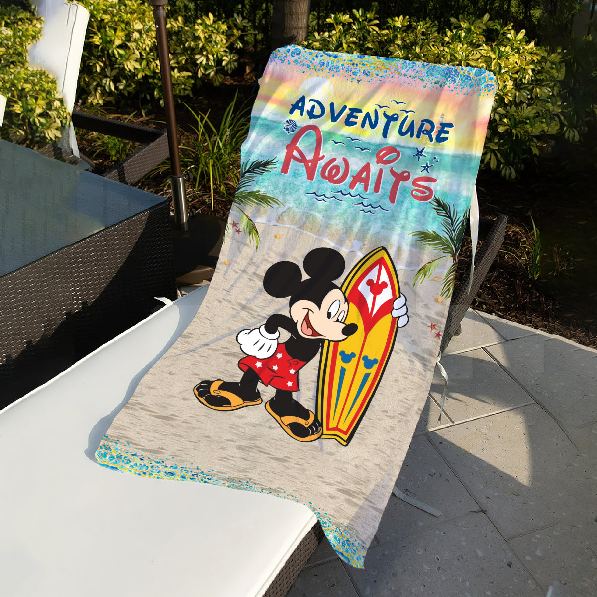 Personalized Beach Towel with Mickey Mouse Design for Vacation Beach Towel GradoCreations