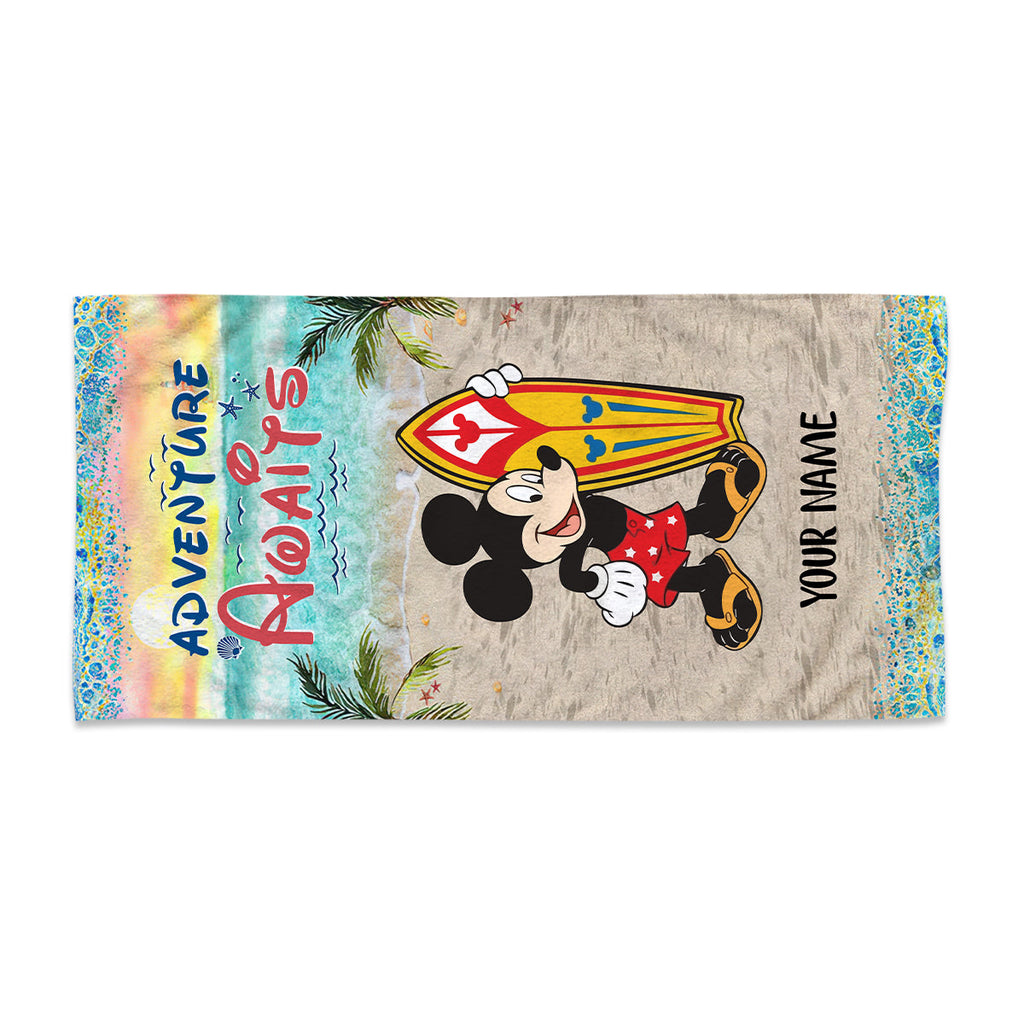 Personalized Beach Towel with Mickey Mouse Design for Vacation Beach Towel GradoCreations