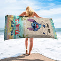 Personalized Ohana Beach Towel Custom Name Gift for Summer Fun Beach Towel GradoCreations