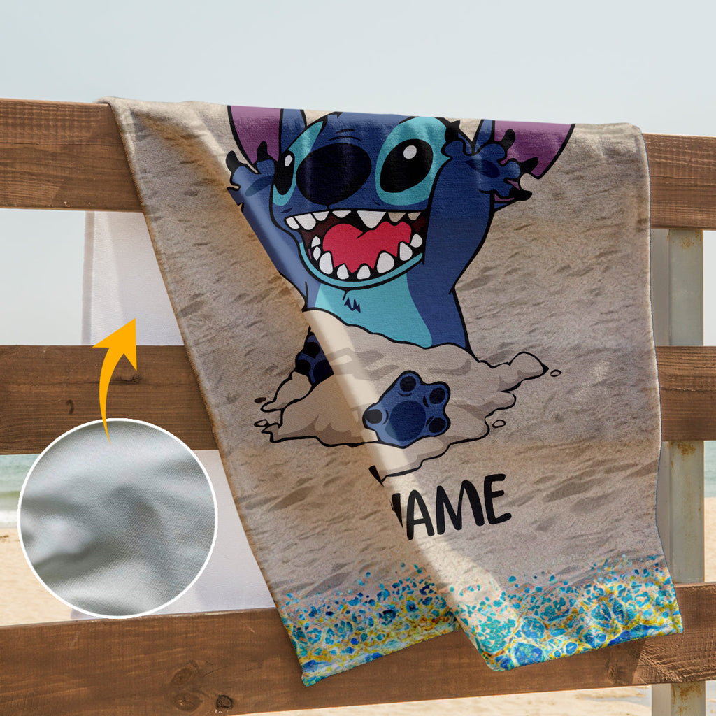 Personalized Ohana Beach Towel Custom Name Gift for Summer Fun Beach Towel GradoCreations
