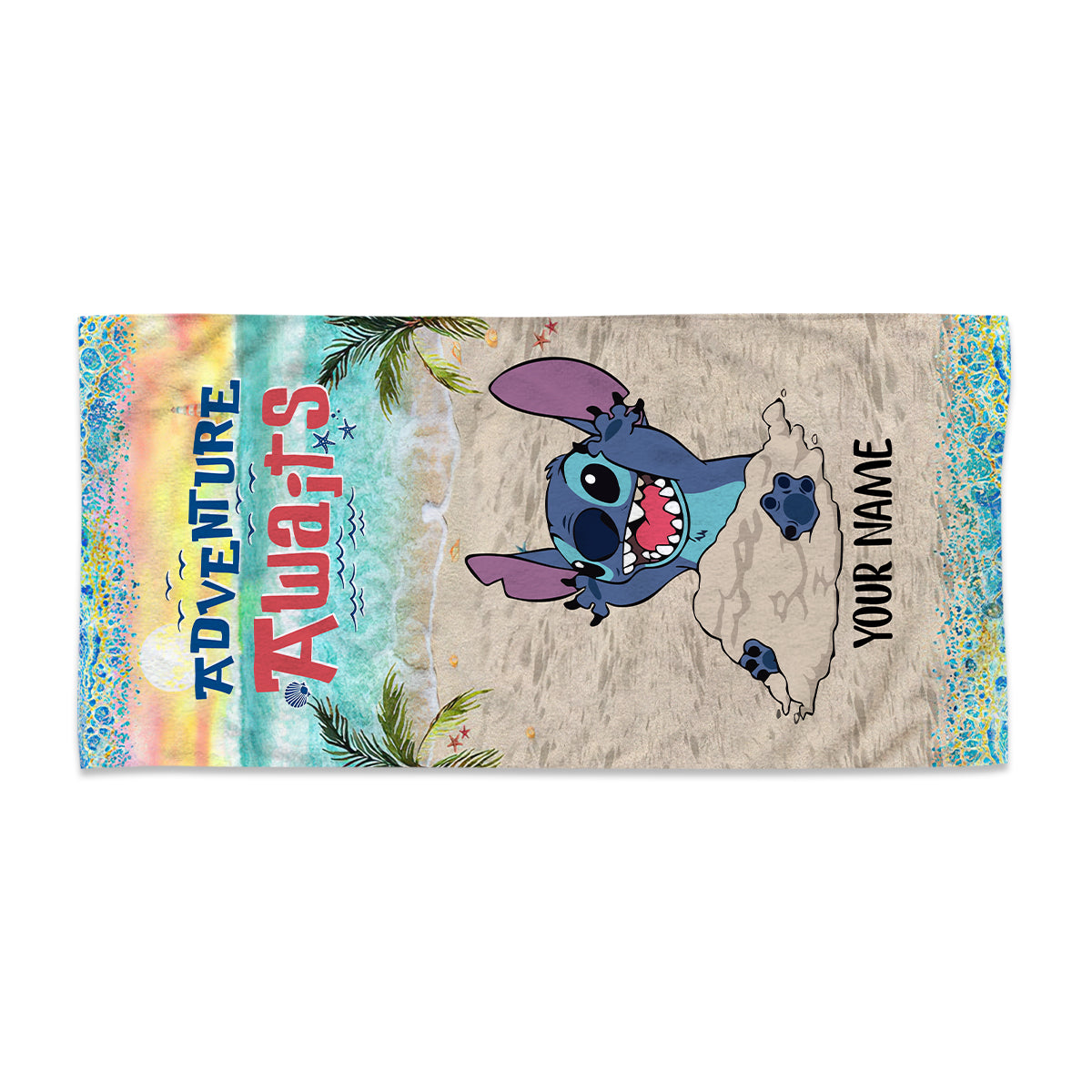 Personalized Ohana Beach Towel Custom Name Gift for Summer Fun Beach Towel GradoCreations