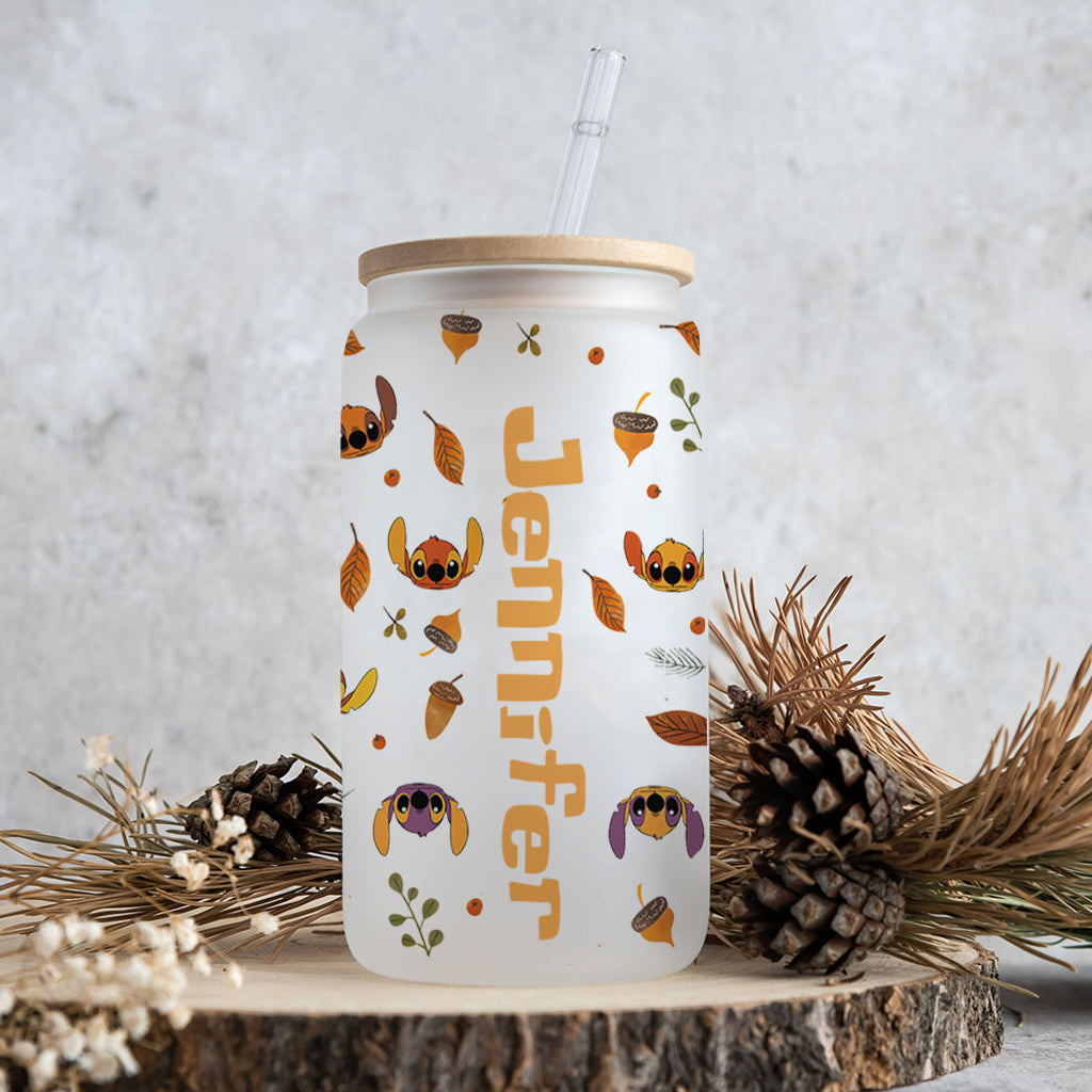 Personalized Ohana Glass Can with Straw Custom Name Gift for Fall Can Glass GradoCreations