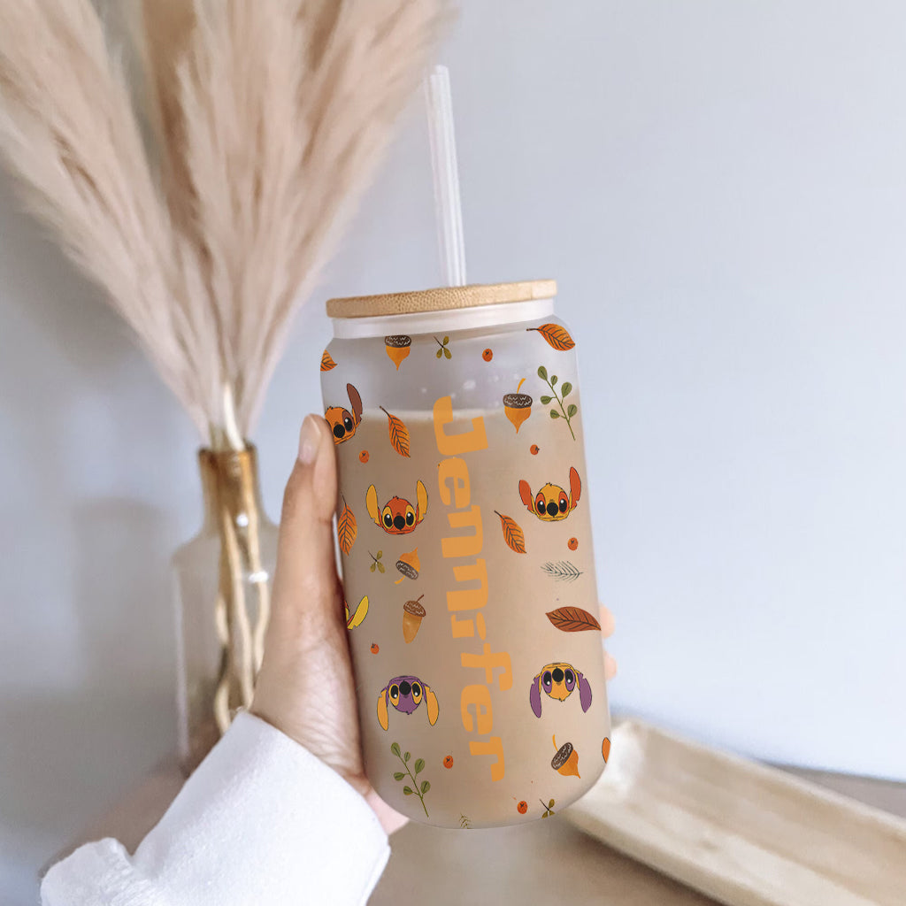 Personalized Ohana Glass Can with Straw Custom Name Gift for Fall Can Glass GradoCreations