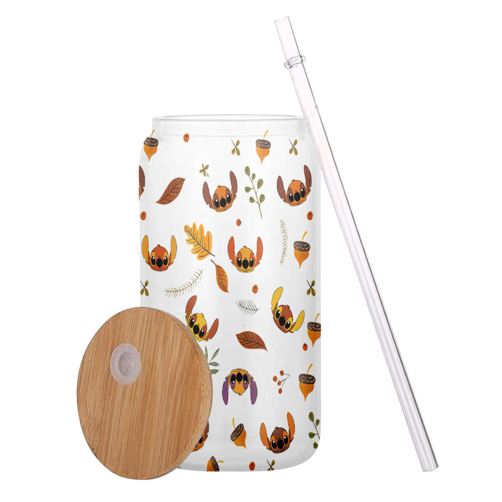 Personalized Ohana Glass Can with Straw Custom Name Gift for Fall Can Glass GradoCreations