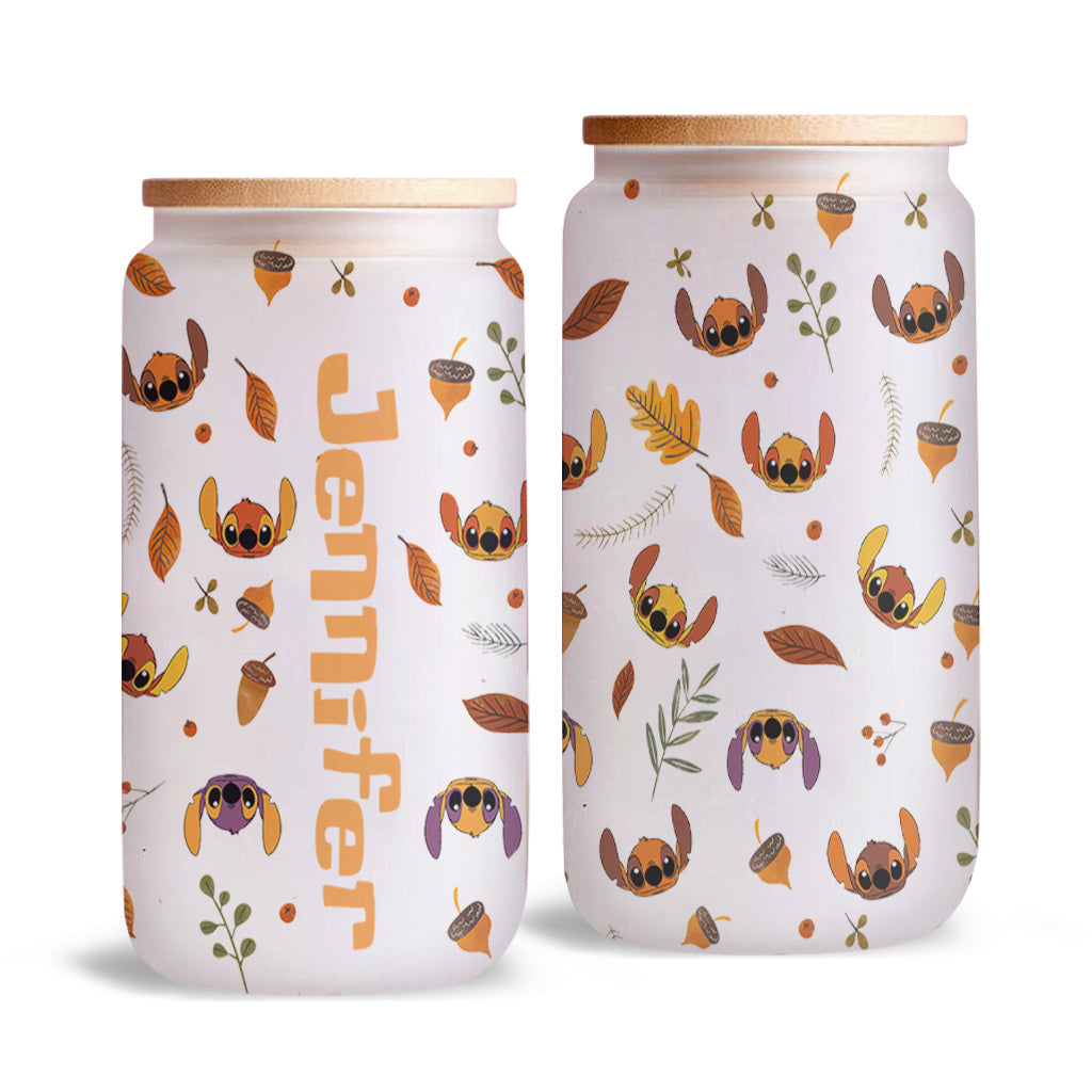 Personalized Ohana Glass Can with Straw Custom Name Gift for Fall Can Glass GradoCreations