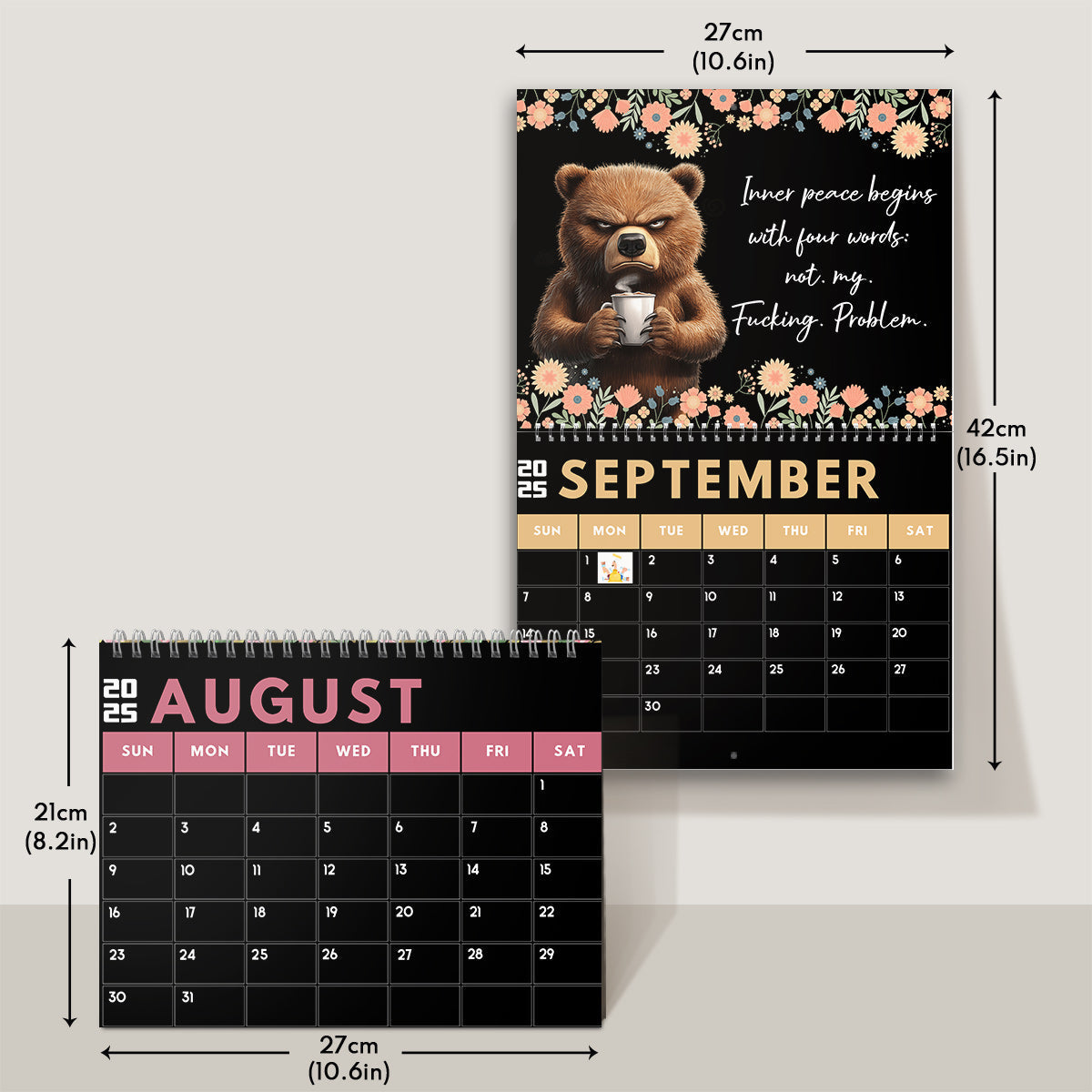 Personalized Funny Affirmation Wall Calendar Custom Name Gift for Colleague Wall Calendar & Desk Calendar GradoCreations