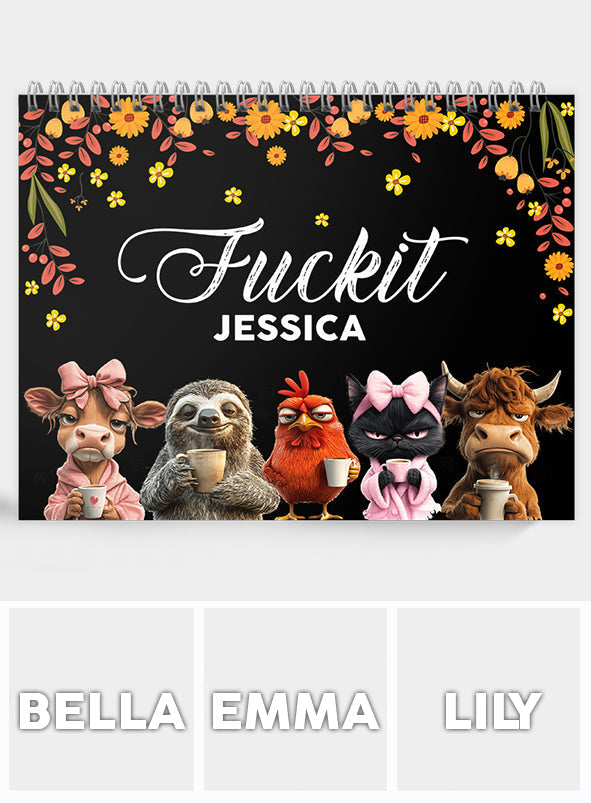 Personalized Funny Affirmation Wall Calendar Custom Name Gift for Colleague Wall Calendar & Desk Calendar GradoCreations