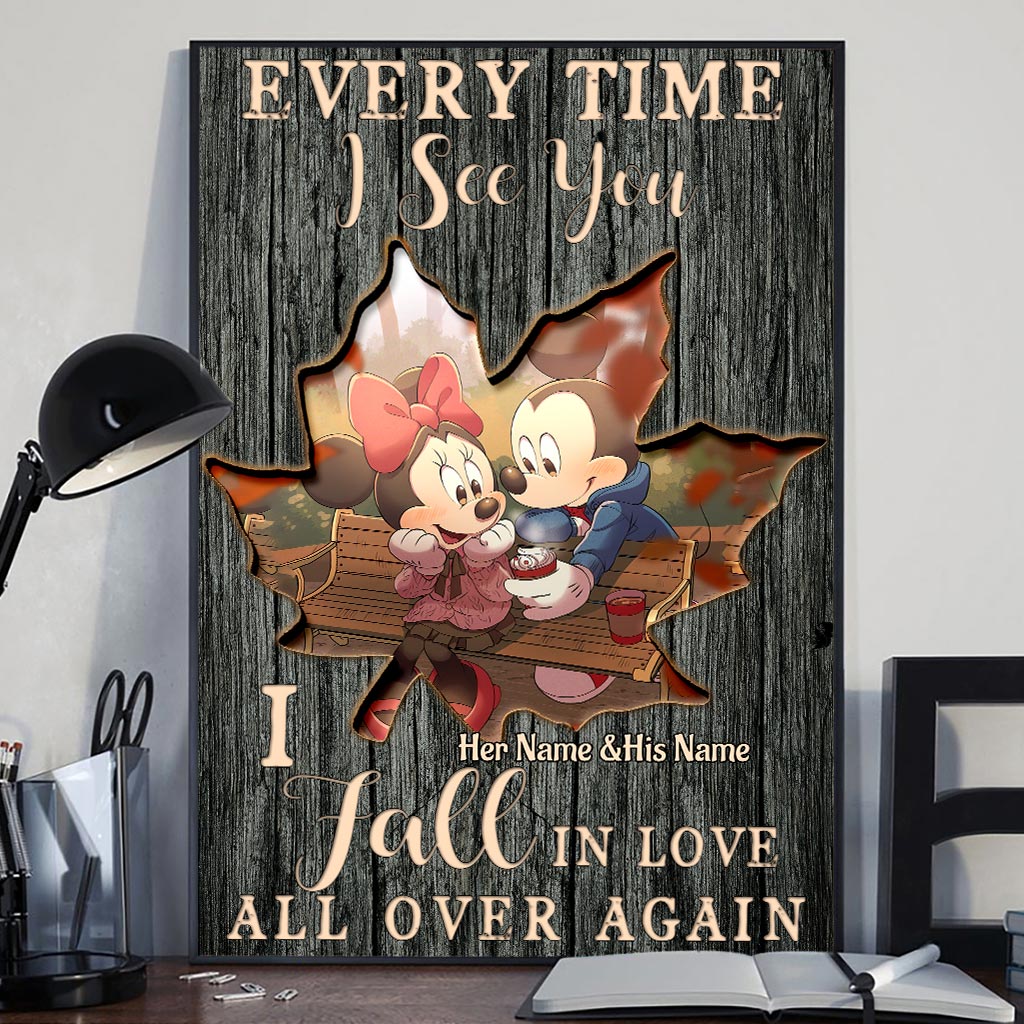 Personalized Couples Canvas Print Custom Names Love Art Canvas and Poster GradoCreations