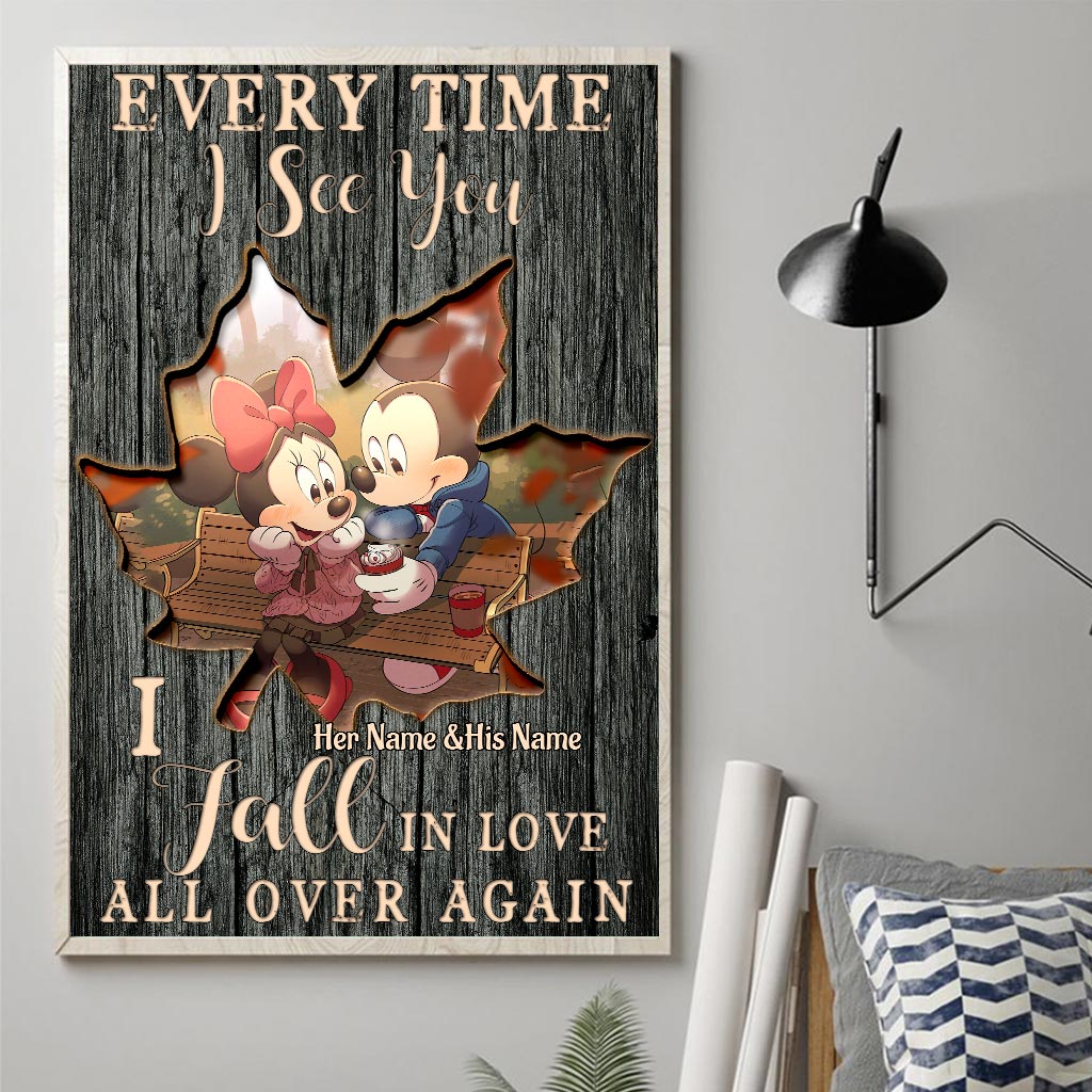 Personalized Couples Canvas Print Custom Names Love Art Canvas and Poster GradoCreations