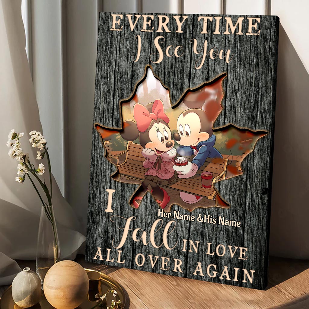 Personalized Couples Canvas Print Custom Names Love Art Canvas and Poster GradoCreations