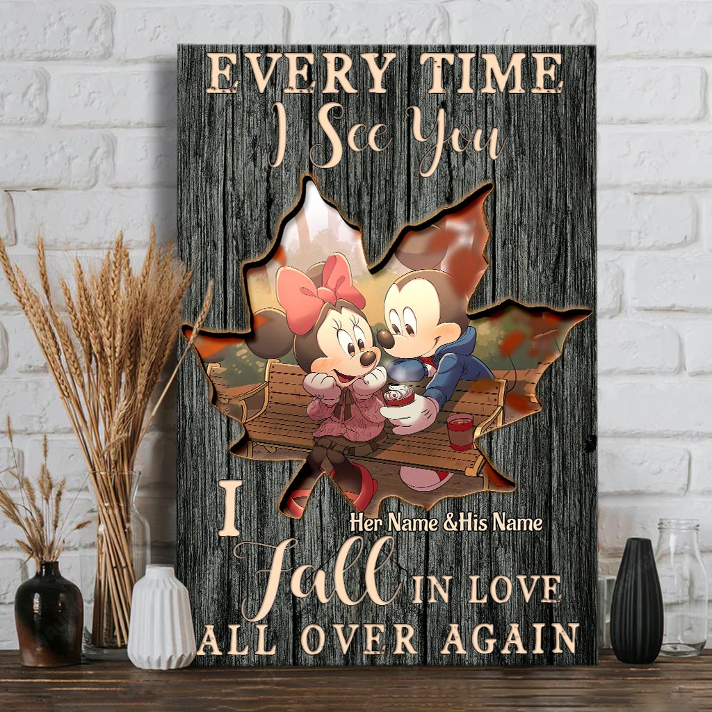 Personalized Couples Canvas Print Custom Names Love Art Canvas and Poster GradoCreations