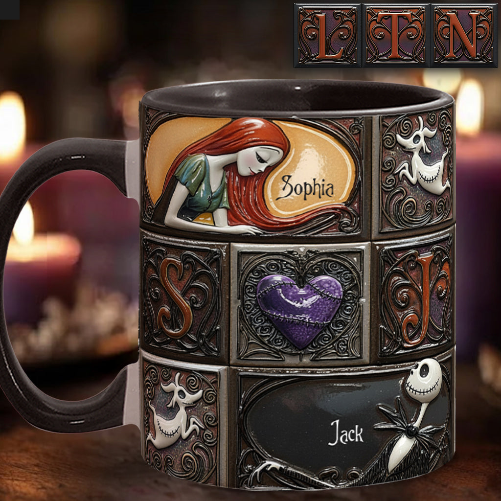 Personalized Nightmare Before Christmas Accent Mug Custom Name Gift Accent Mug GradoCreations