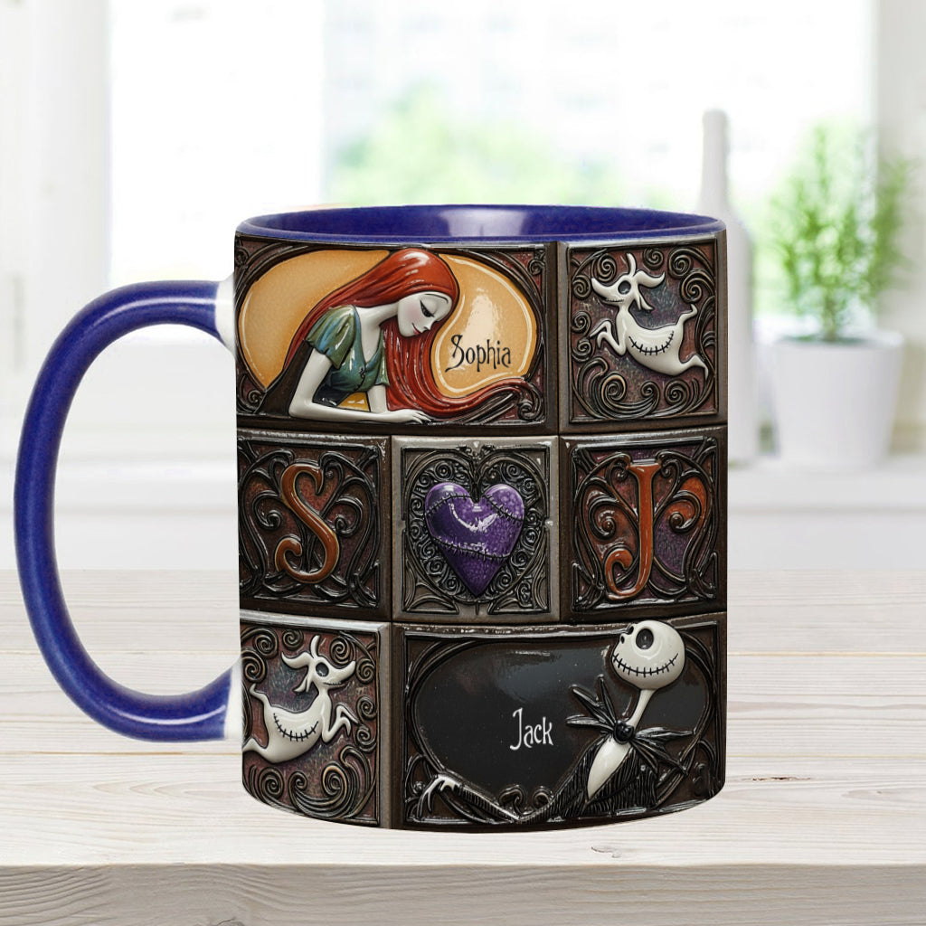 Personalized Nightmare Before Christmas Accent Mug Custom Name Gift Accent Mug GradoCreations