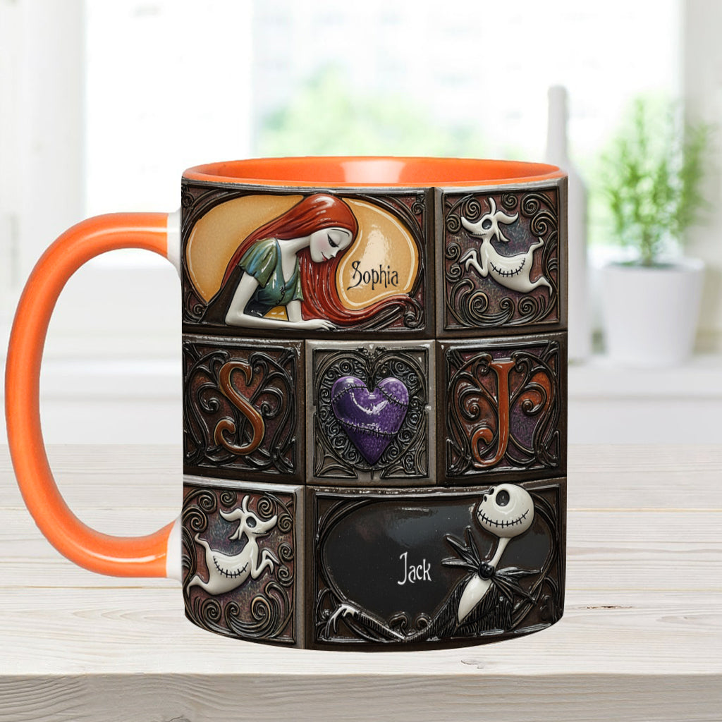 Personalized Nightmare Before Christmas Accent Mug Custom Name Gift Accent Mug GradoCreations