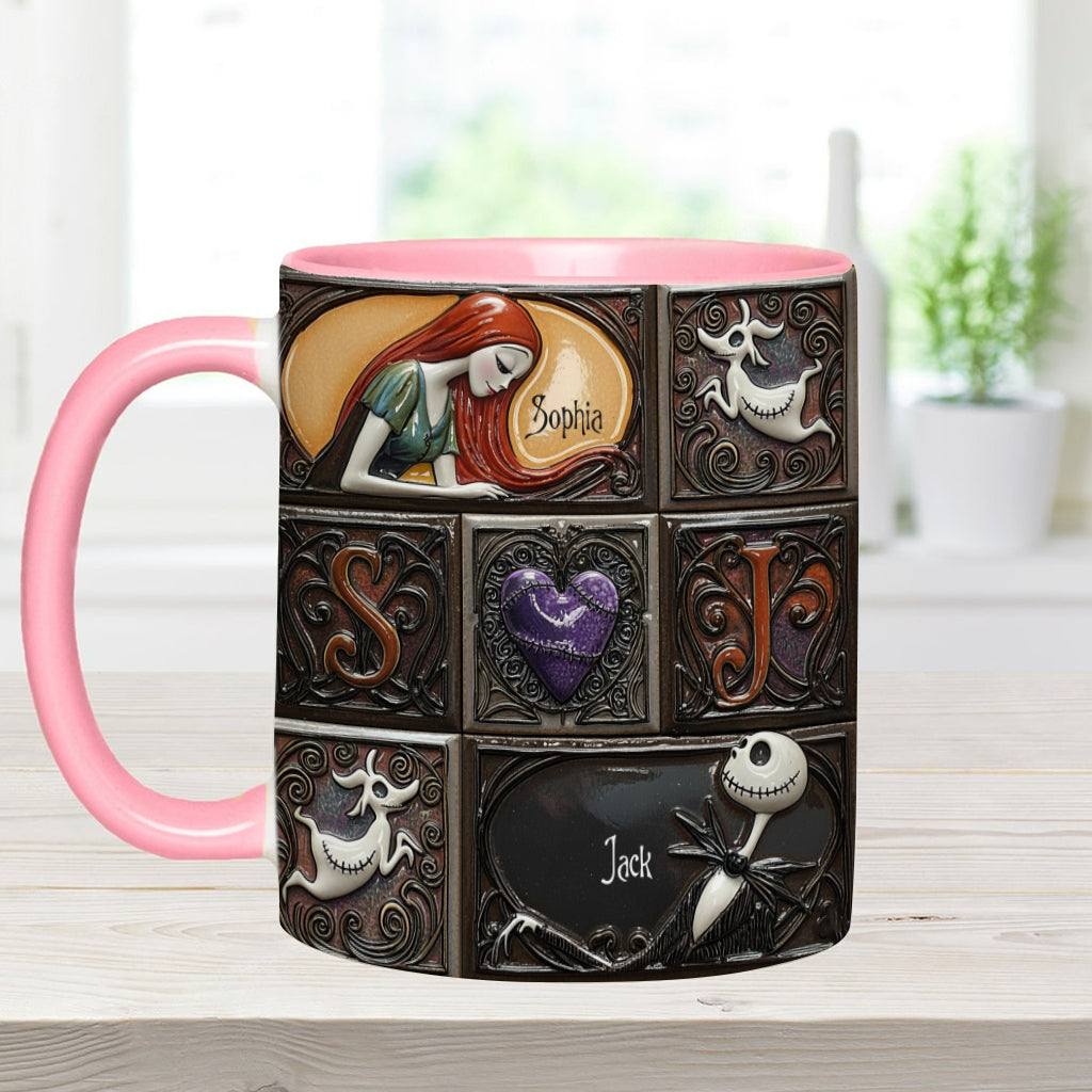 Personalized Nightmare Before Christmas Accent Mug Custom Name Gift Accent Mug GradoCreations