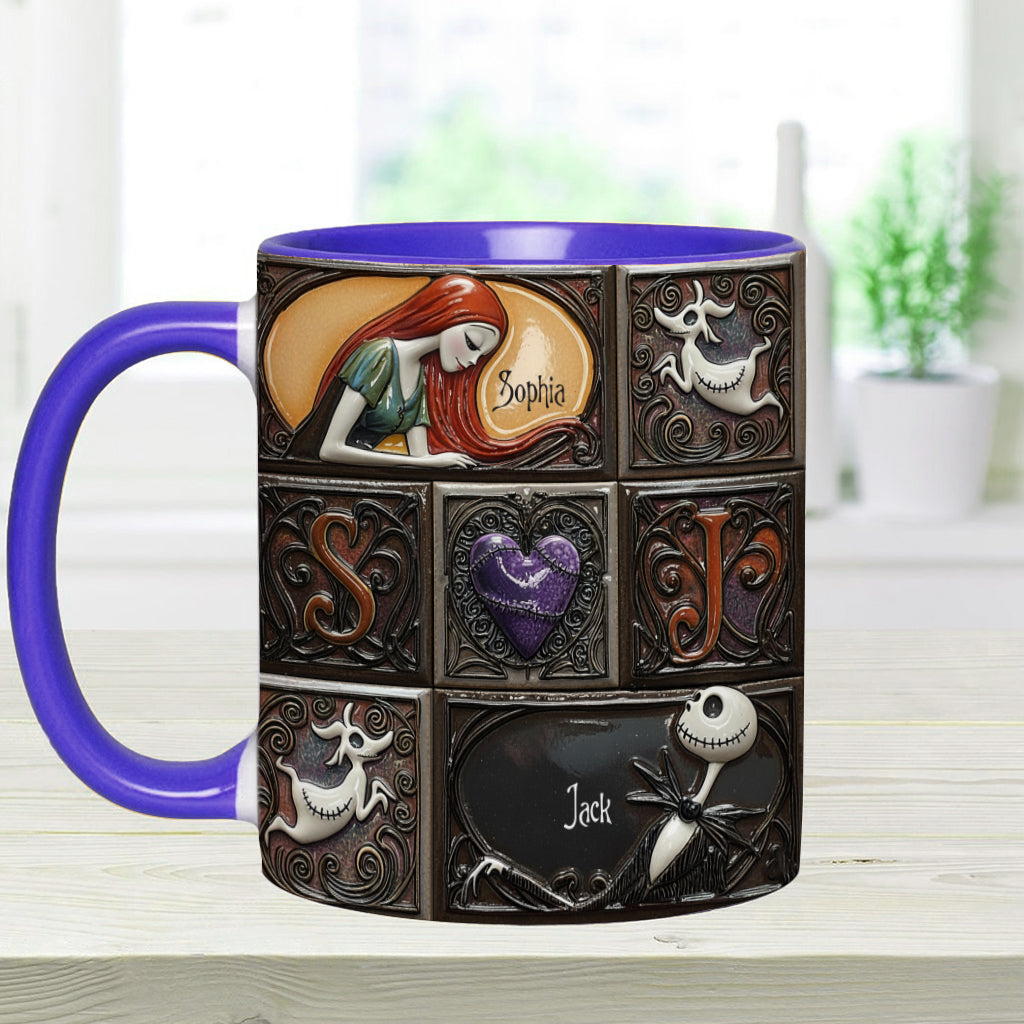 Personalized Nightmare Before Christmas Accent Mug Custom Name Gift Accent Mug GradoCreations