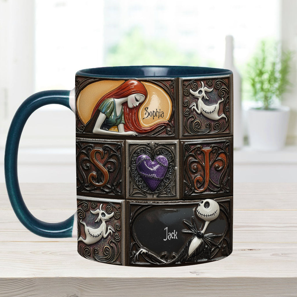 Personalized Nightmare Before Christmas Accent Mug Custom Name Gift Accent Mug GradoCreations