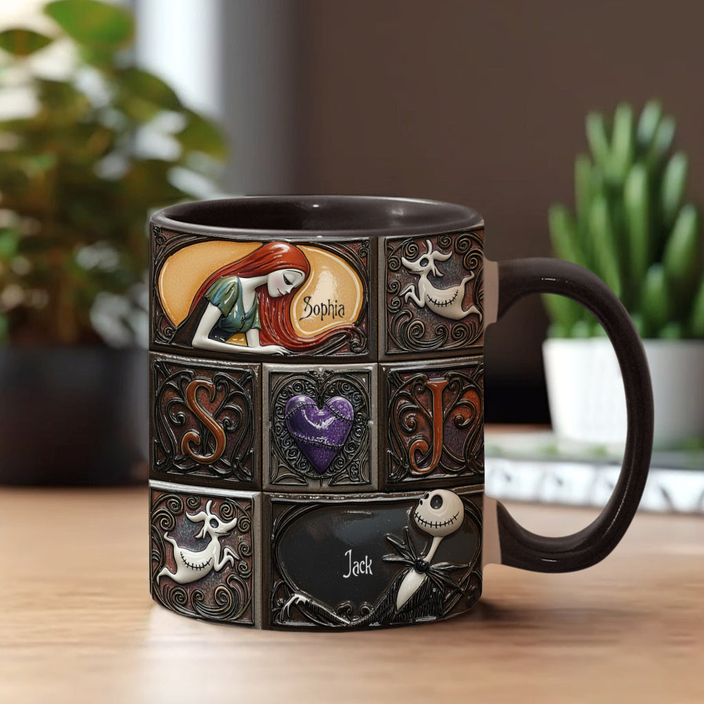 Personalized Nightmare Before Christmas Accent Mug Custom Name Gift Accent Mug GradoCreations