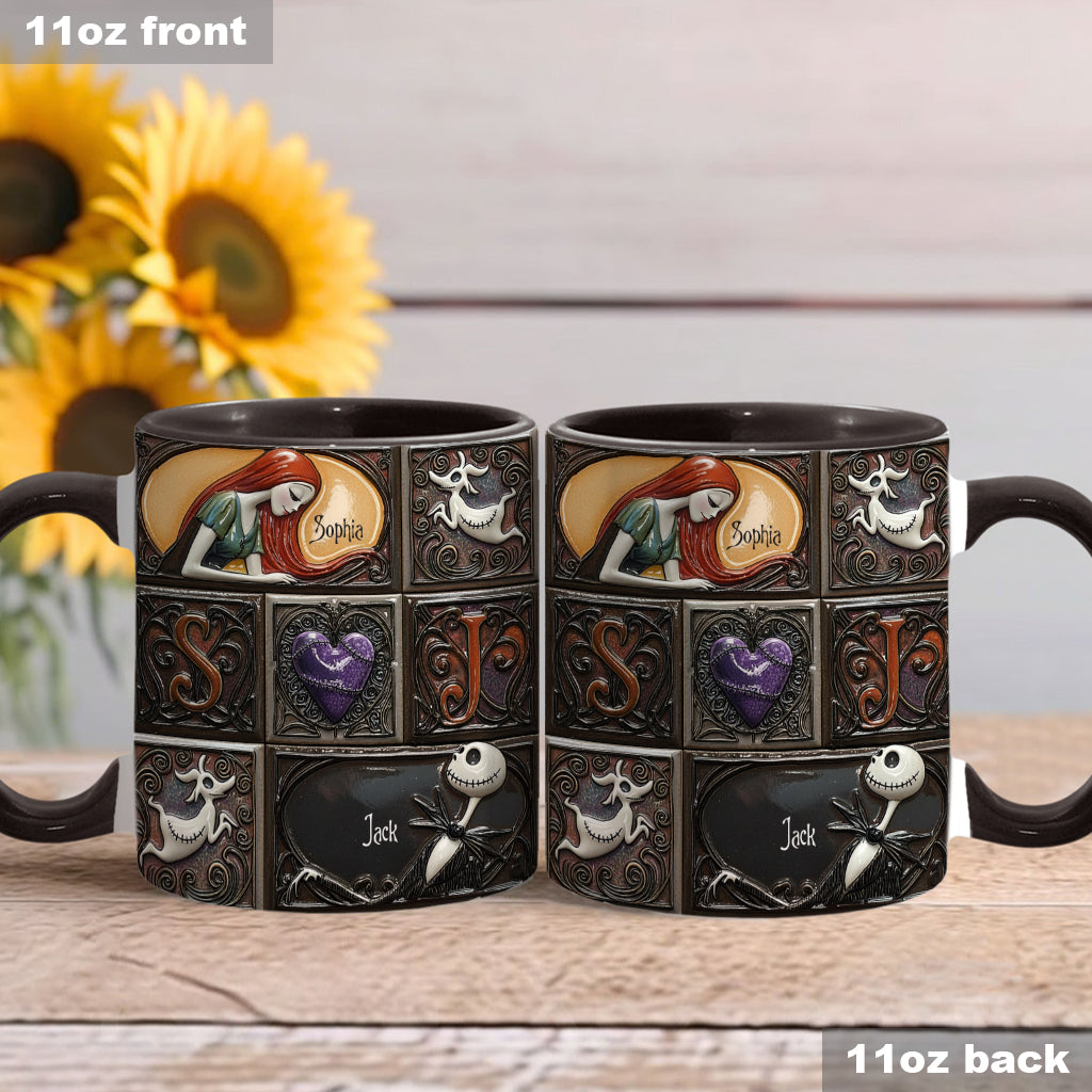 Personalized Nightmare Before Christmas Accent Mug Custom Name Gift Accent Mug GradoCreations