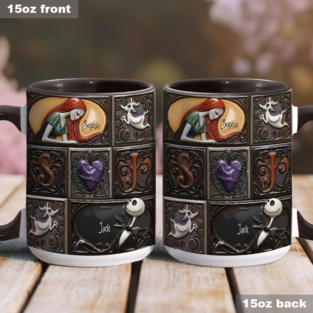 Personalized Nightmare Before Christmas Accent Mug Custom Name Gift Accent Mug GradoCreations