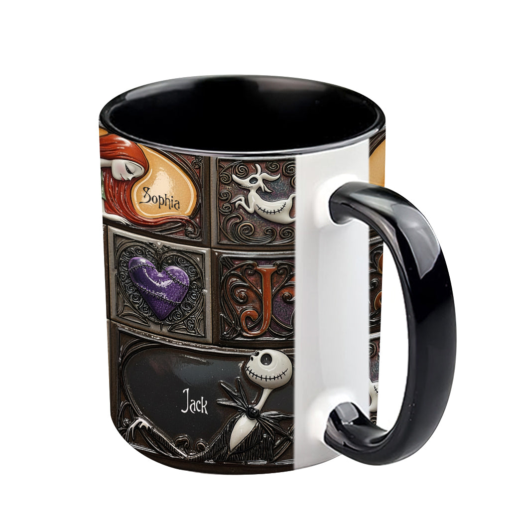 Personalized Nightmare Before Christmas Accent Mug Custom Name Gift Accent Mug GradoCreations
