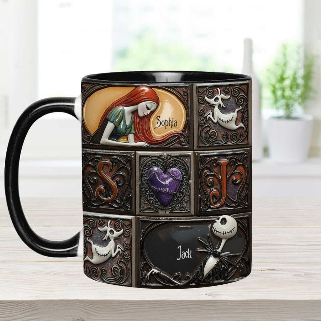 Personalized Nightmare Before Christmas Accent Mug Custom Name Gift Accent Mug GradoCreations
