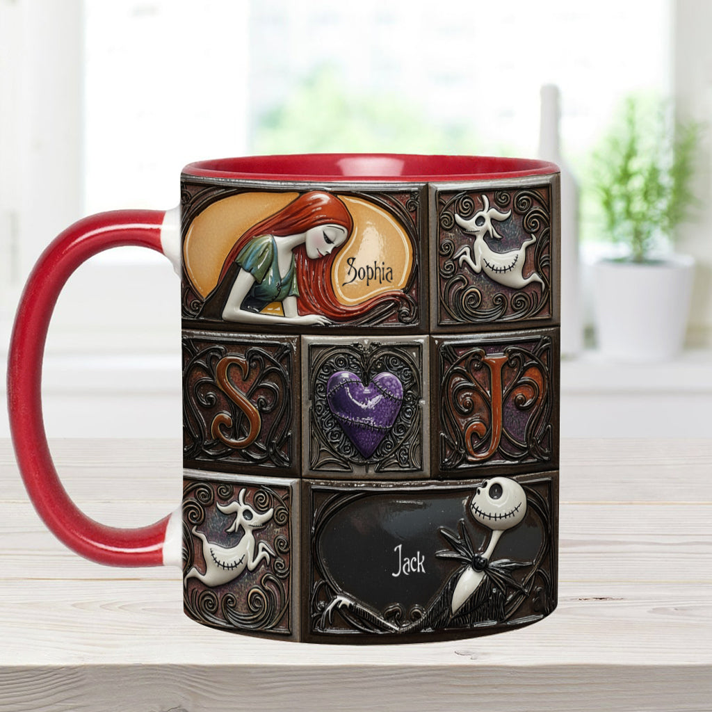 Personalized Nightmare Before Christmas Accent Mug Custom Name Gift Accent Mug GradoCreations