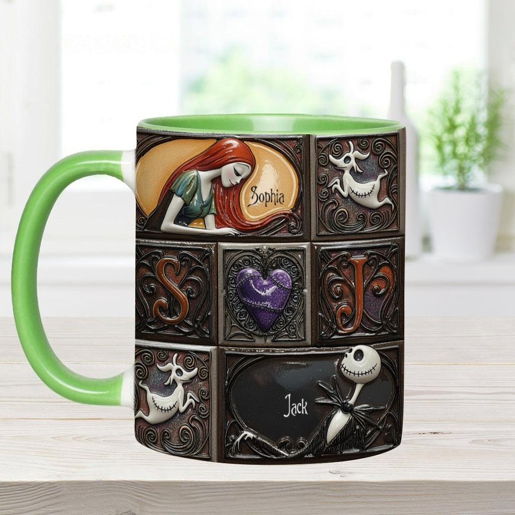 Personalized Nightmare Before Christmas Accent Mug Custom Name Gift Accent Mug GradoCreations