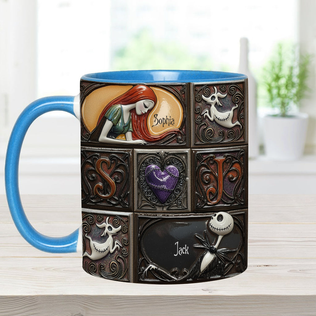 Personalized Nightmare Before Christmas Accent Mug Custom Name Gift Accent Mug GradoCreations