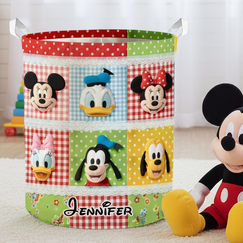 Personalized Christmas Mouse Storage Basket Custom Name Gift for Kids Laundry Basket GradoCreations