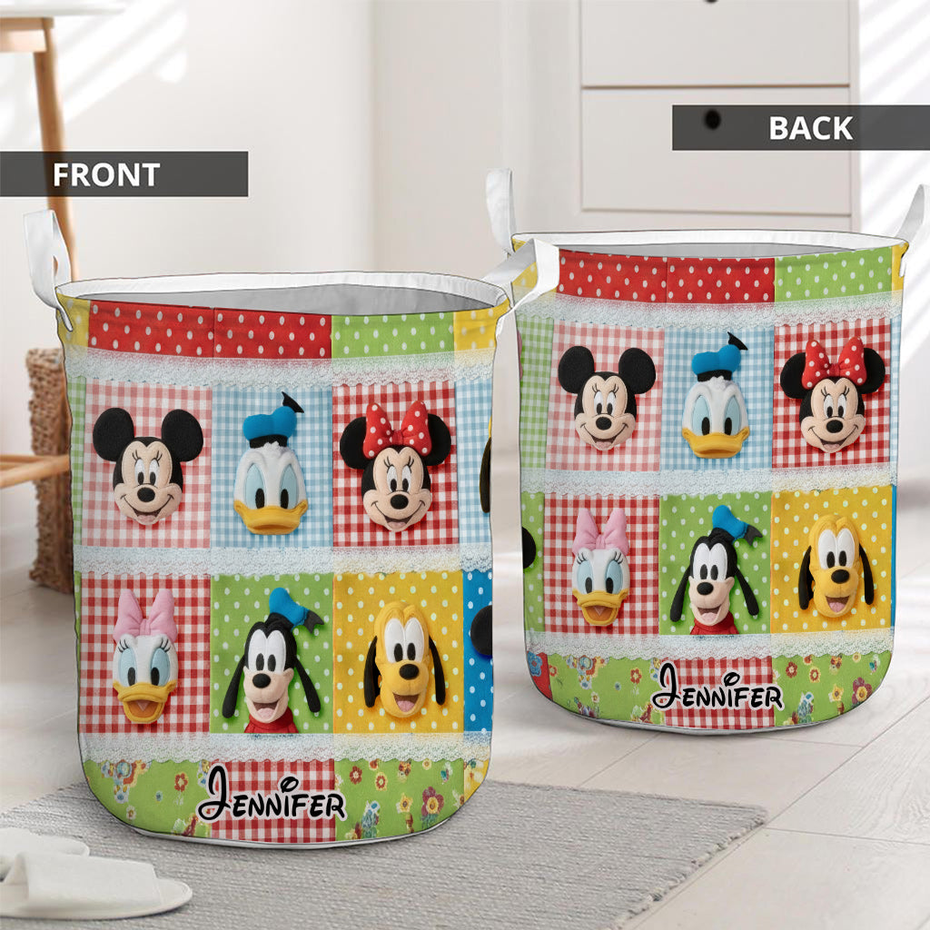 Personalized Christmas Mouse Storage Basket Custom Name Gift for Kids Laundry Basket GradoCreations