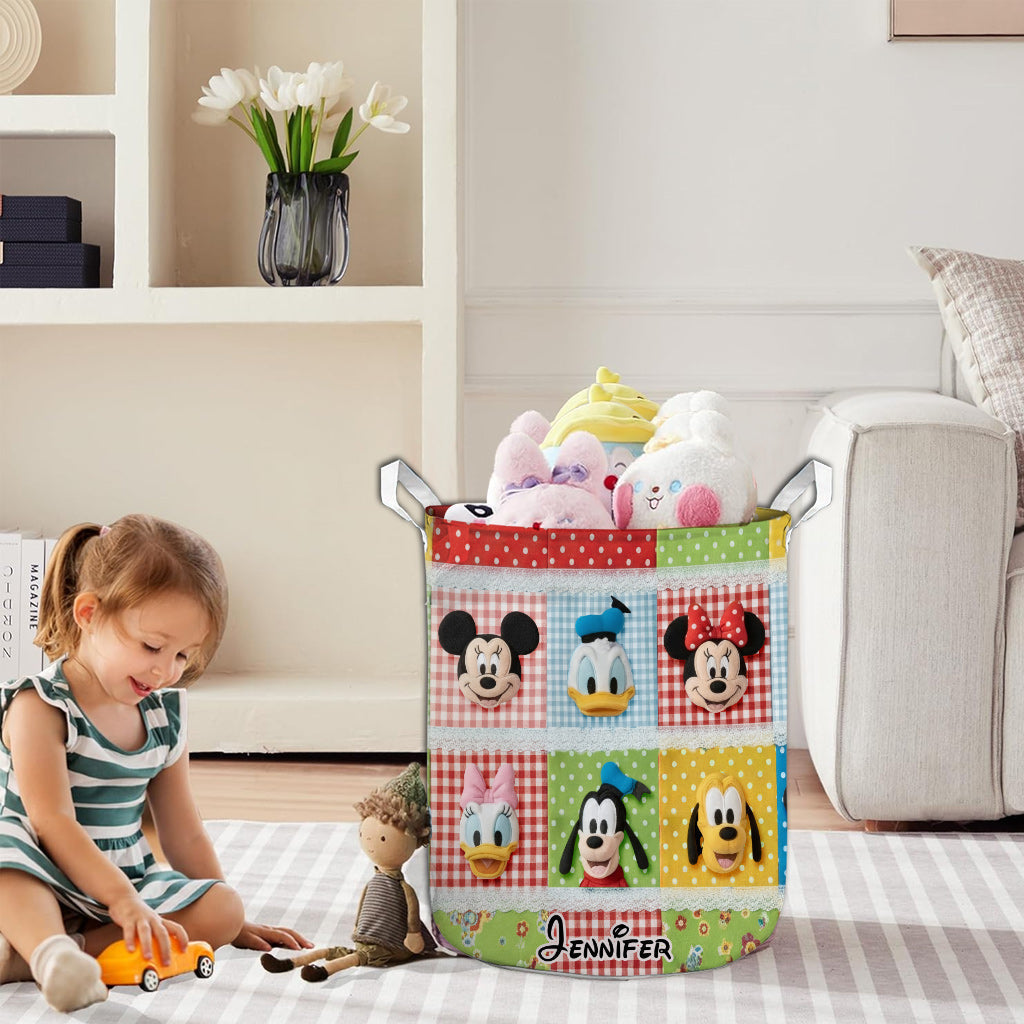 Personalized Christmas Mouse Storage Basket Custom Name Gift for Kids Laundry Basket GradoCreations