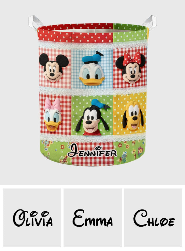 Personalized Christmas Mouse Storage Basket Custom Name Gift for Kids Laundry Basket GradoCreations