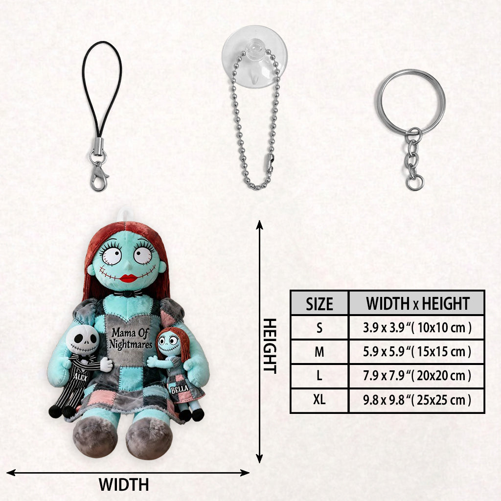 Personalized Nightmare Plush Keychain Custom Name Gift Plush Keychain GradoCreations